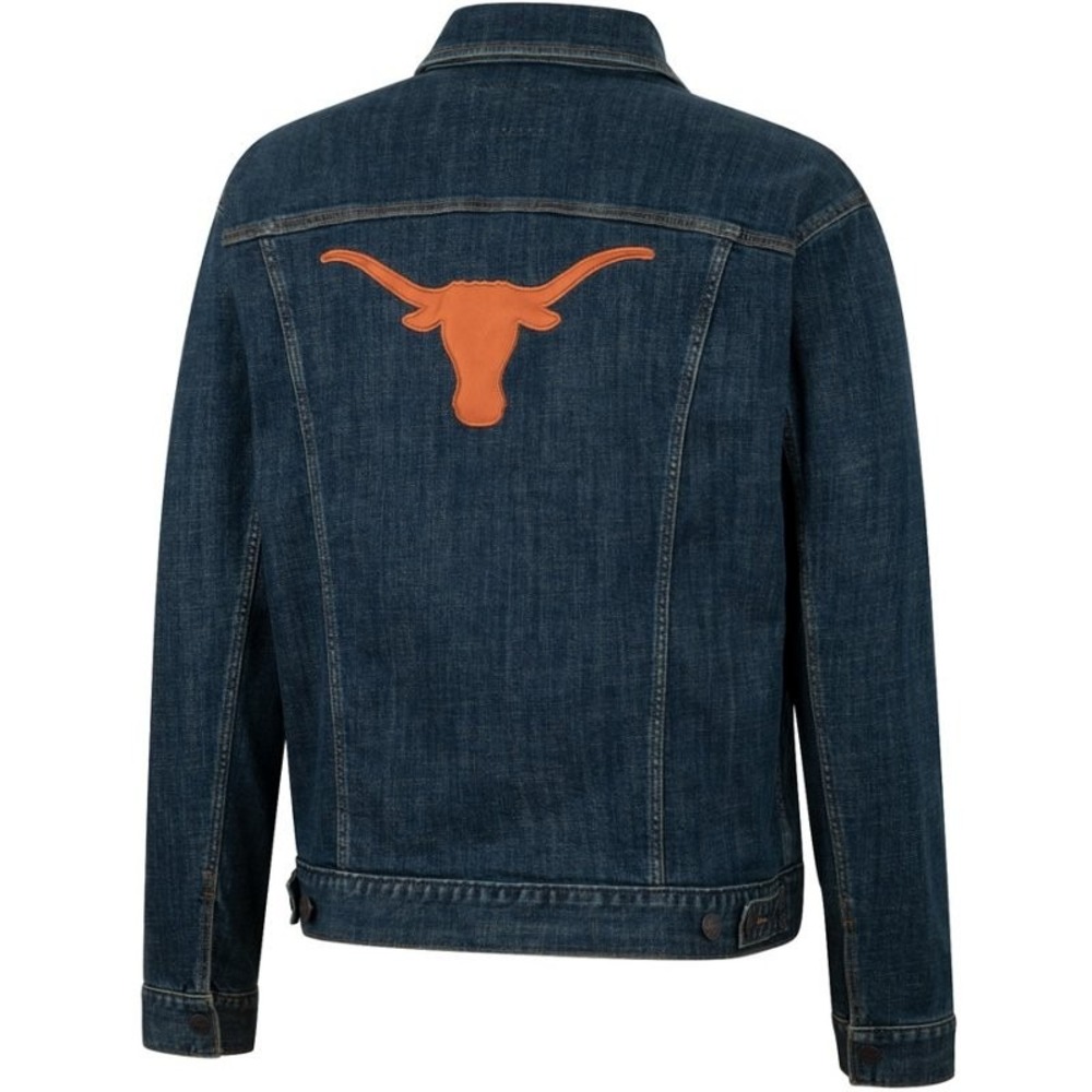 Wrangler Retro Texas Longhorns Mens Blue Denim Jacket Large NWT